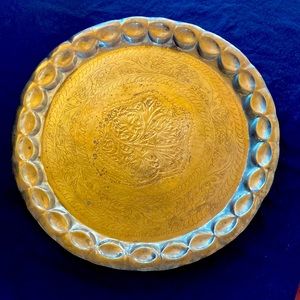 Vintage Round Brass Tray Large
